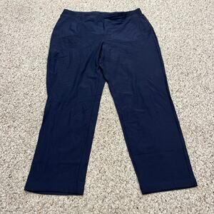 Eileen Fisher Blue Pull On Straight Pants Sz L Petite Casual Career Lagenlook